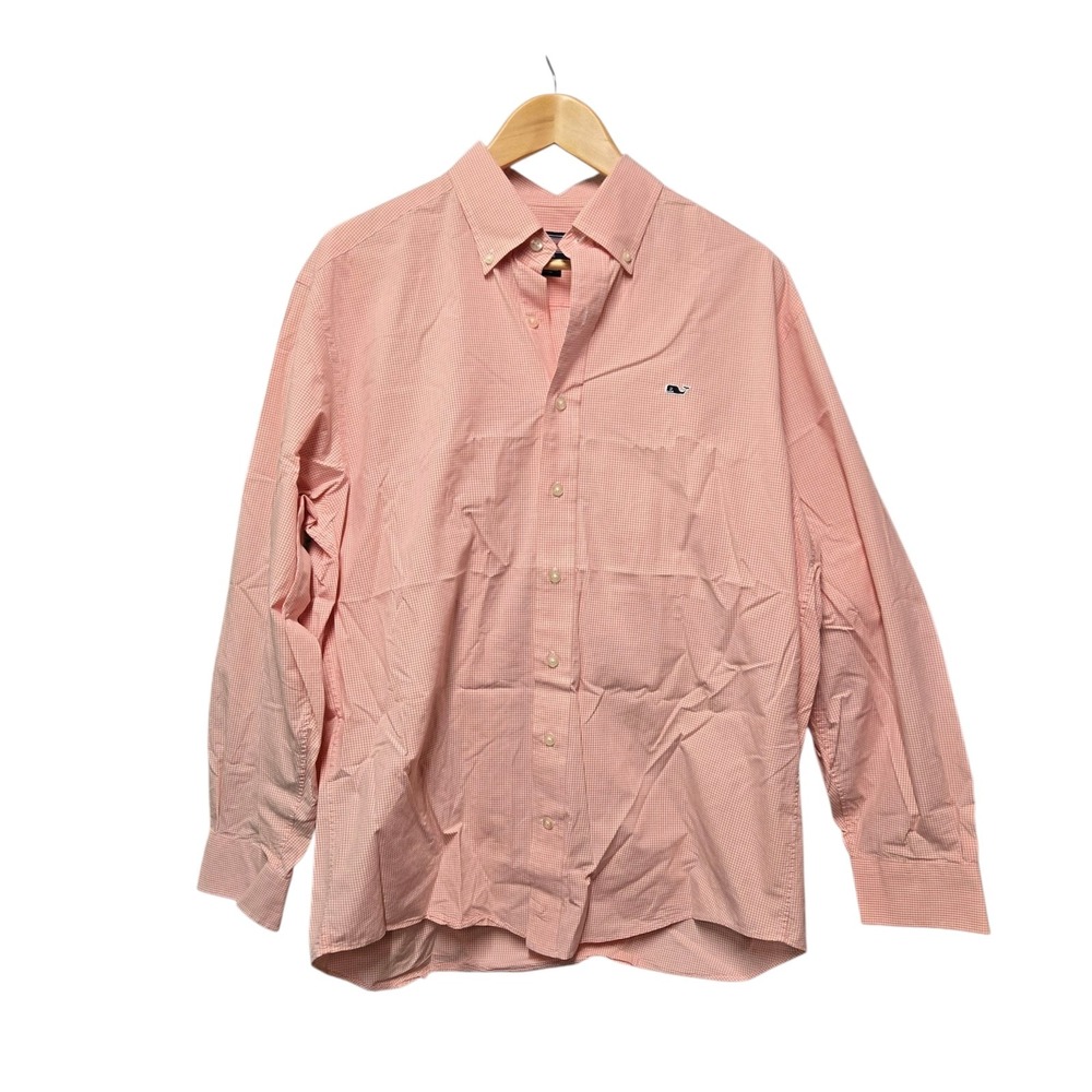 VINEYARD VINES Wale Shirt "Tucker" Pink Gingham Check Men's Classic MEDIUM